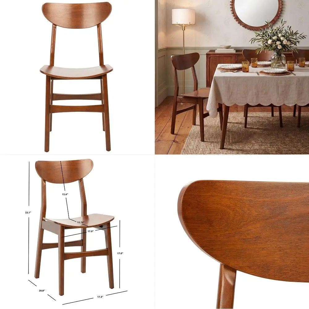 

Windsor Dining Chairs Set of 2, Solid Wood Spindle Curve Back Chairs with Arms, Farmhouse Mid Century Modern Chairs for Kitchen