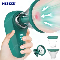 HESEKS Vacuum Sucker Tongue Licking Vibrator with Sucking Cup Clitoris Stimulator Nipple Massager Sex Toys for Women 18+