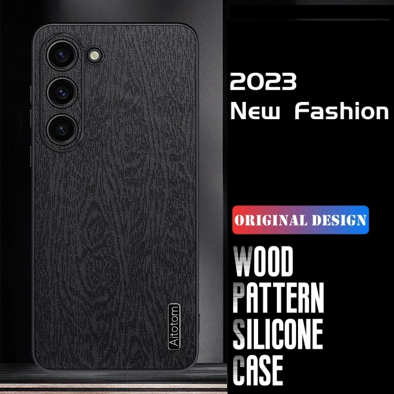 Shockproof Case For Samsung Galaxy S24 S23 S22 S21 Plus Note 20 Ultra A55 A35 A15 A05S M55 Wood Pattern Back Cover Cases Funda