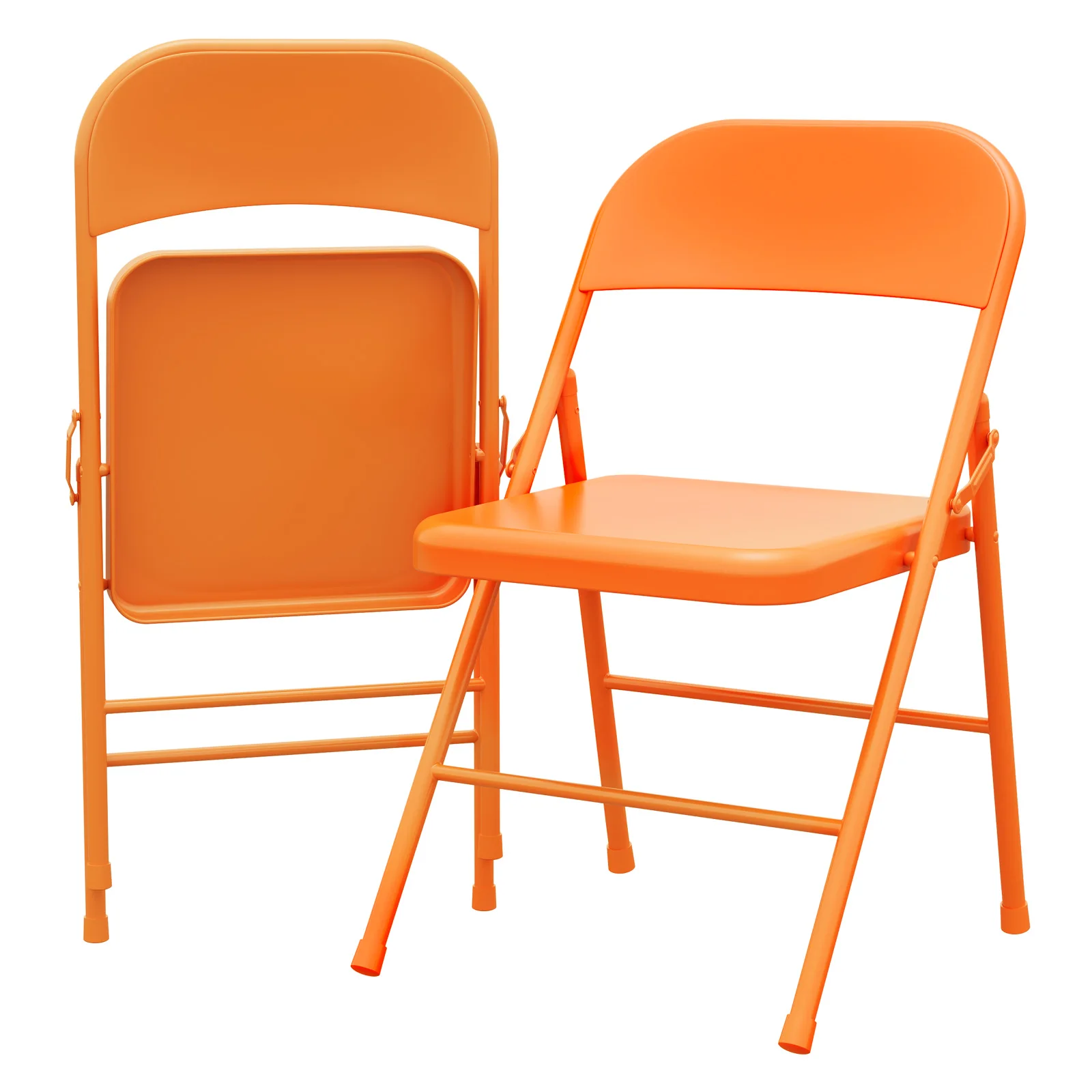 

Folding Chairs Set of 2, Portable Folding Chair Hold Up to 350 Pounds, Orange Metal Folding Chair Suitable for Dining Room