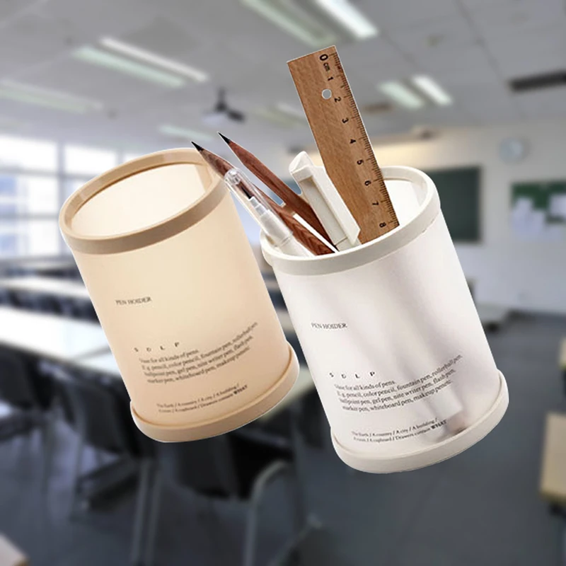 Silinder Dapat Dilepas Desktop Pen Holder Organizer Kantor Aksesori Pensil Berdiri Kotak Penyimpanan Alat Tulis Hadiah Guru