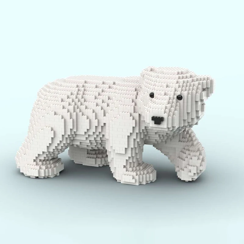 4086pcs MOC 북극곰 걷기 2021 재설계 북극 동물 포즈 가능 피규어 DIY 모델 빌딩 블록 생일 선물