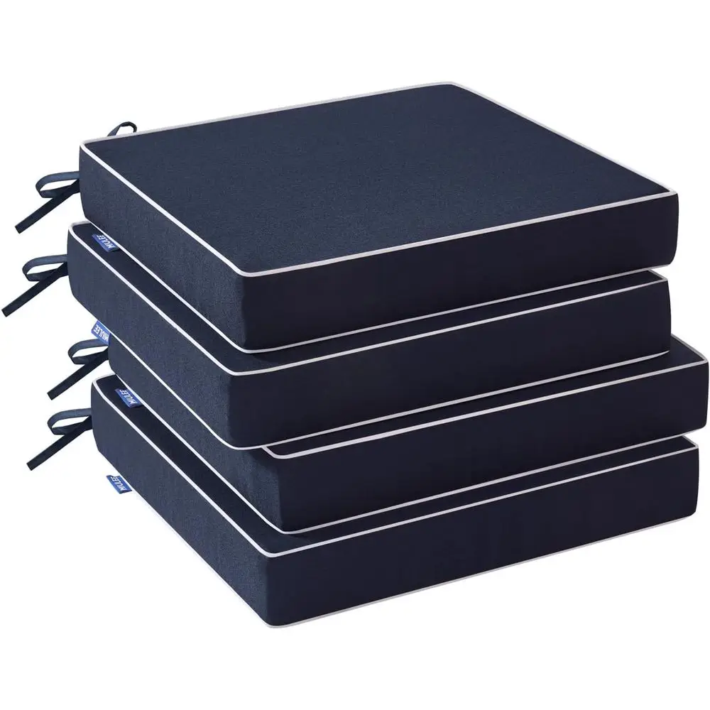 

Комплект из 4 водонепроницаемых подушек для уличных стульев, 18,5x16x3 дюйма, для сидений на террасе или уличной мебели, 3 года гарантии цветостойкости