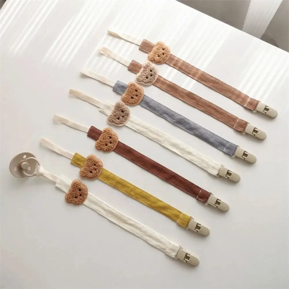 Newborn Baby Pacifier Clip New Cartoon Bear Anti-lost Pacifier Chain Nipple Chains Boys Girls