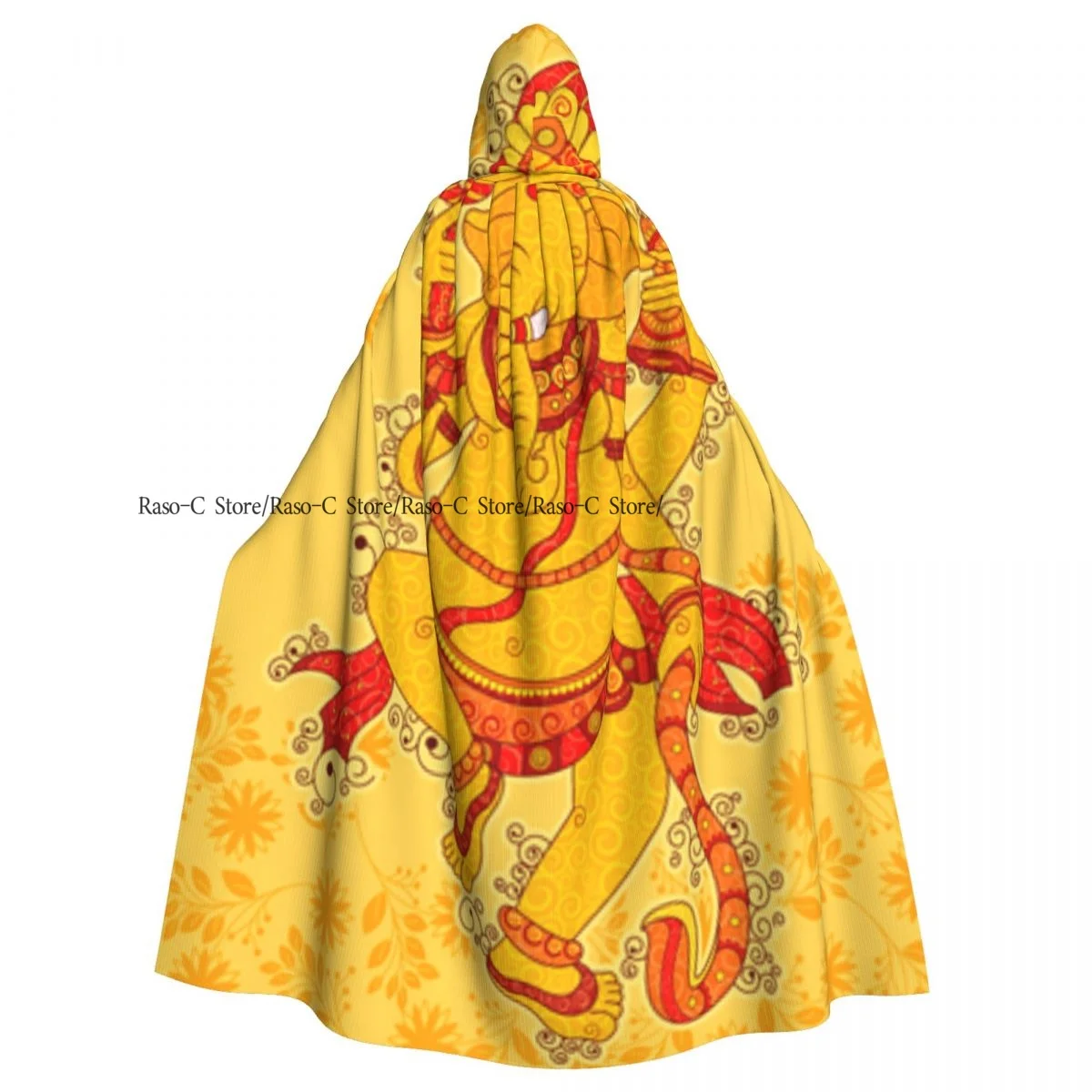 Adult Cloak Cape Hooded Indian Lord Ganesha Medieval Costume Witch Wicca Vampire Elf Purim Carnival Party