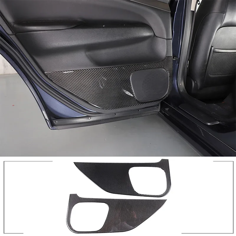 

For Infiniti G Series 2007-2013 Car Rear Door Anti-kick Panel Decorative Sticker Soft Carbon Fiber Interior Accessories