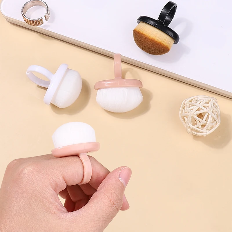 Nail Polish Clean Brush Ring Soft Hair Dust Removal Oval Gel Dust Cleaning Make Up Ring-shaped Brush Scrubbing Fingernail Tools