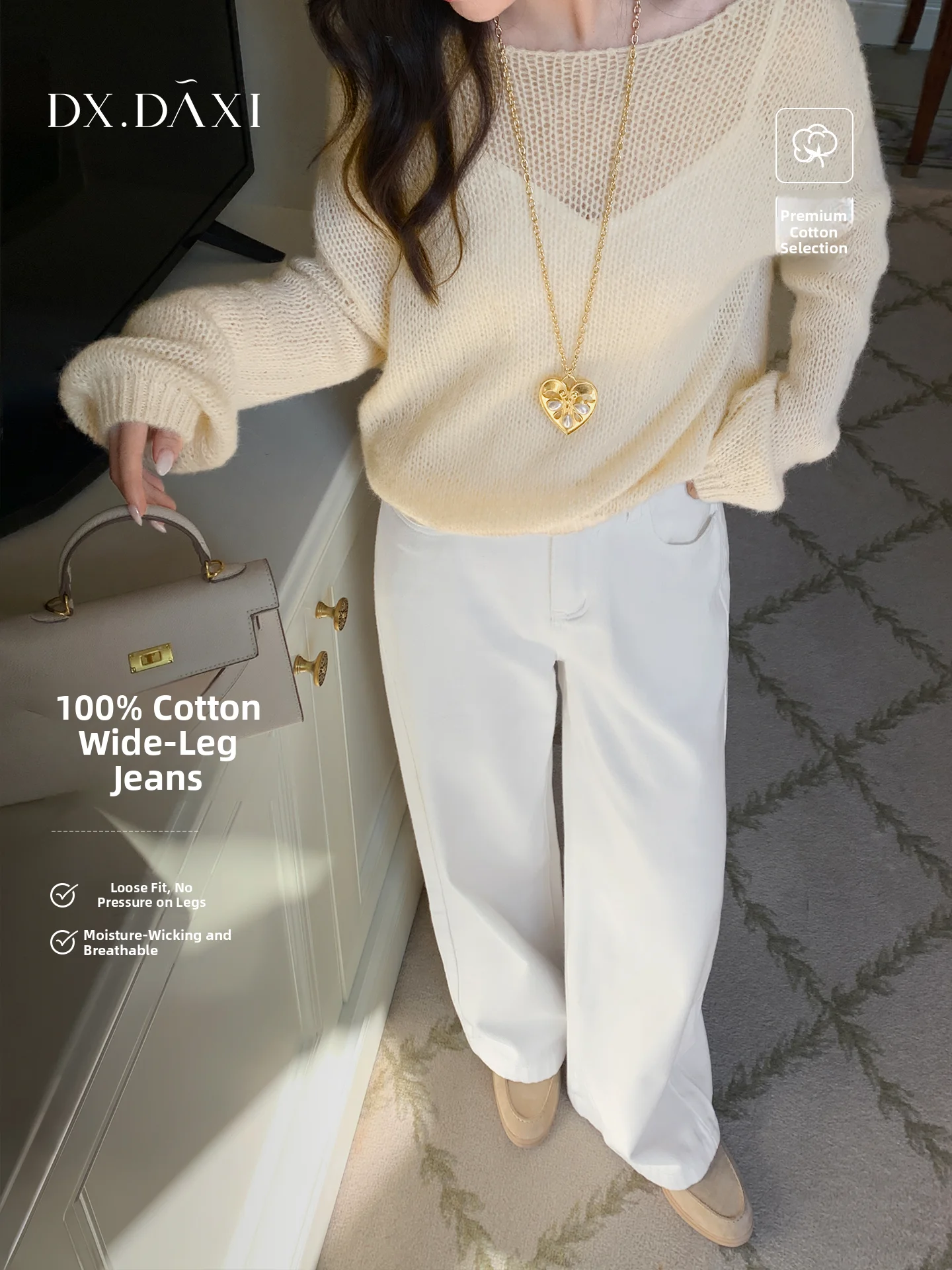 

Женские джинсы с высокой талией и широкими штанинами прямого кроя, новинка весны, простой дизайн, износостойкие, повседневные, модные, однотонные, из денима