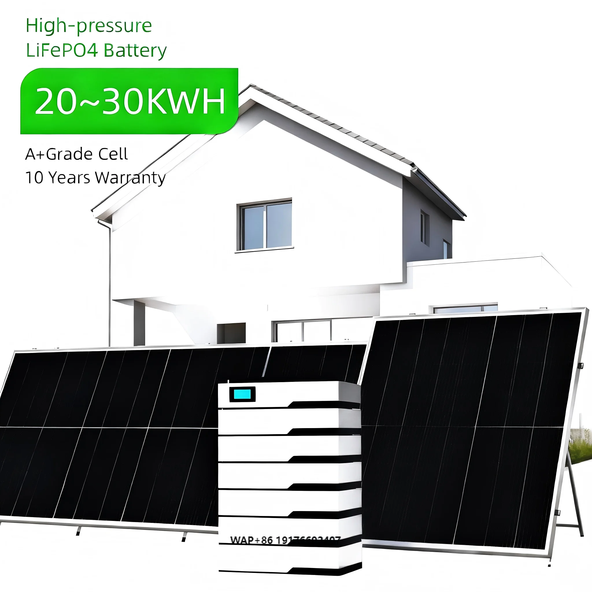LP 20KWH 30KWH High Voltage Hybrid Grid Smart BMS Stackable Solar ESS Home AC LiFePO4 Battery CAN Communication All-In-One