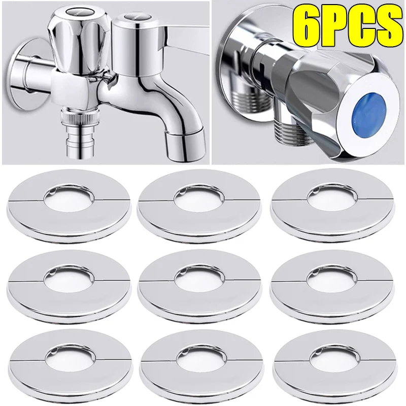 Faucet Stainless Steel Decorative Cover Split Self-Adhesive Faucet Shower Water Pipe Wall Decorative Cover Bathroom Accessories