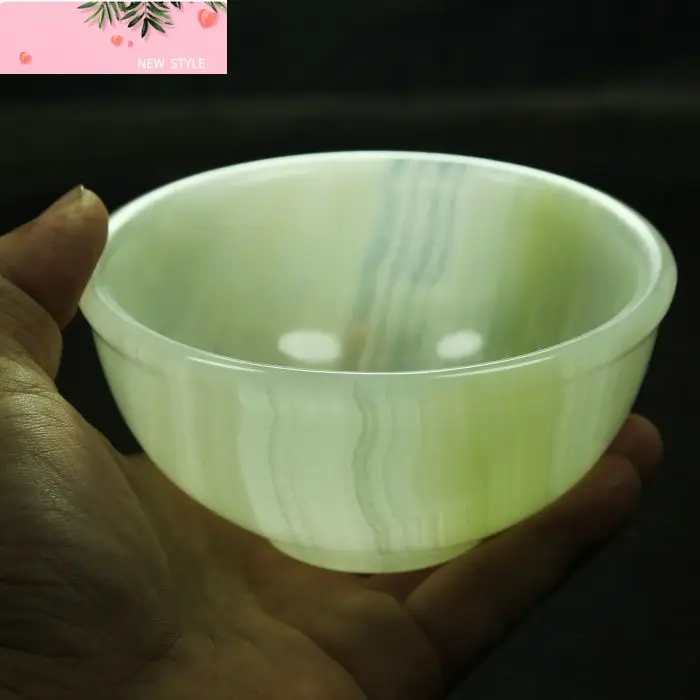 

Натуральная нефритовая чайная чашка и камни, китайская чайная церемония, чайная посуда Gongfu, настоящая нефритовая каменная рисовая чаша, кунг-фу, чайный сервиз, подарок