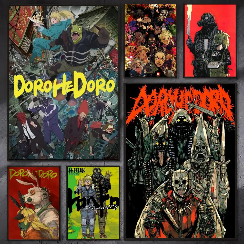 D-Dorohedoro Anime Poster Waterproof Sticky Wall Art Print For Bedroom Living Room Hallway Bar Home Decor