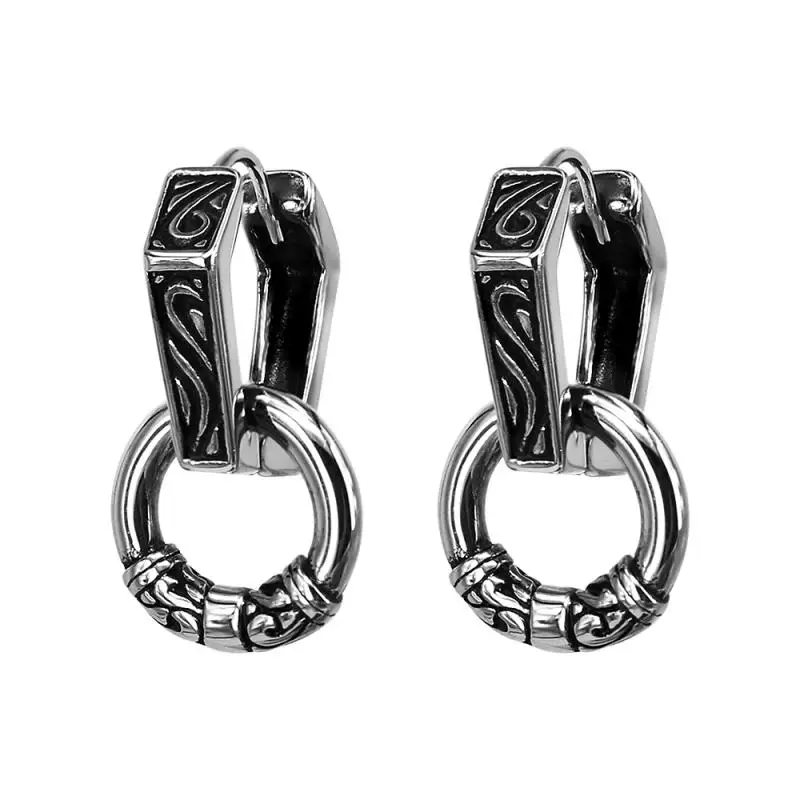 Fashion Punk Assorted Colors Stainless Steel Huggie Hinged Hoop Earrings for Men Women Simple Rock Party Prom Jewelry