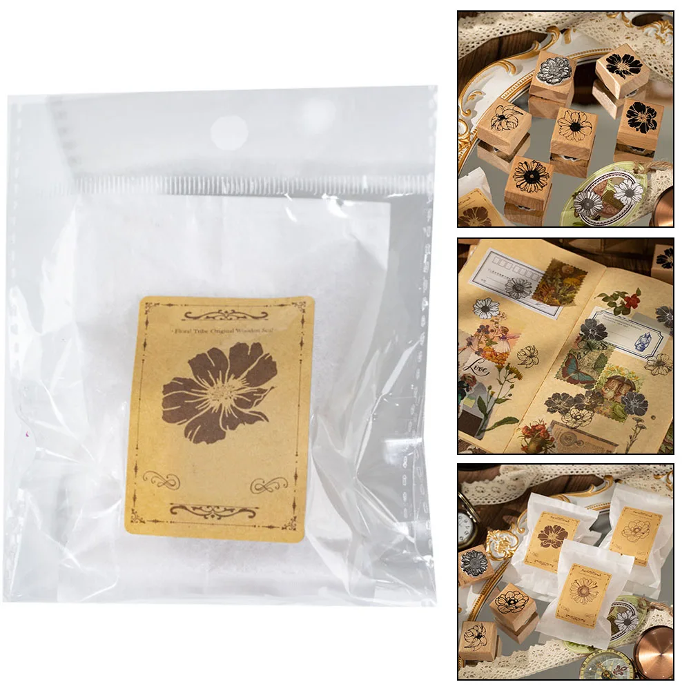 Flower Wood Stamps Wood Rubber Stamps For DIY Scrapbooking Cards Decoration Embossing Crafts 3*3*2cm