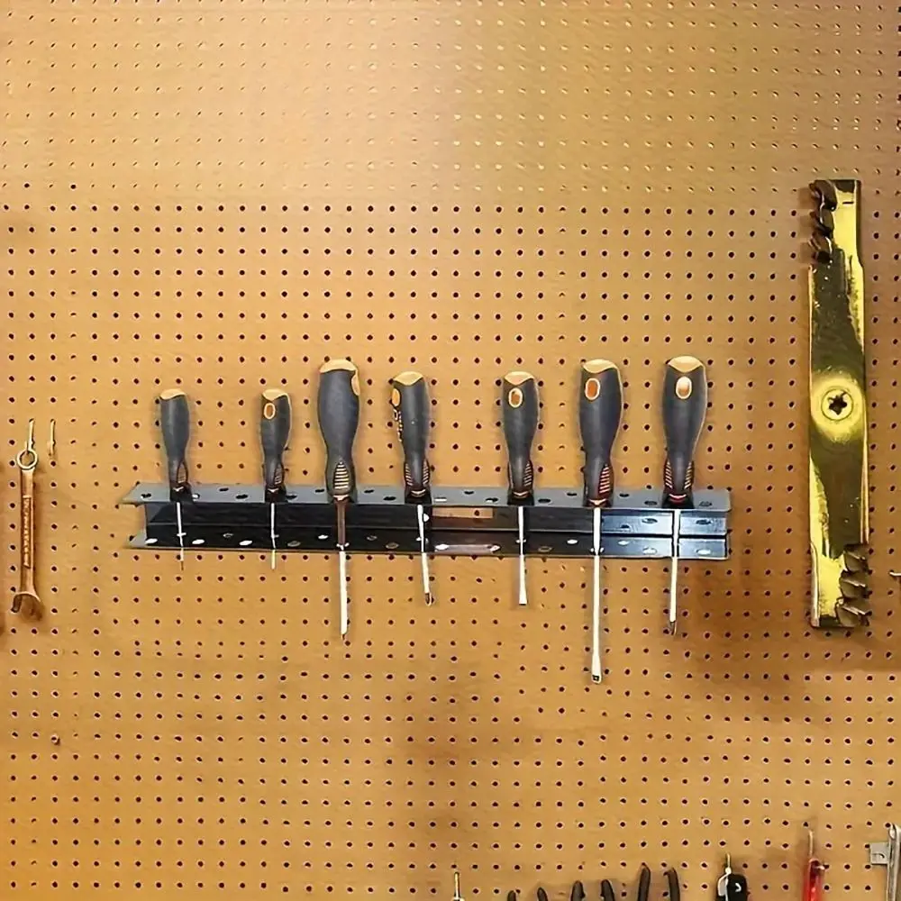 1Pcs Wall Mount Screw Organizer Heavy Duty Black Screwdriver Storage Rack Steel Pliers Organizer Holder Hardware Tool Organizer
