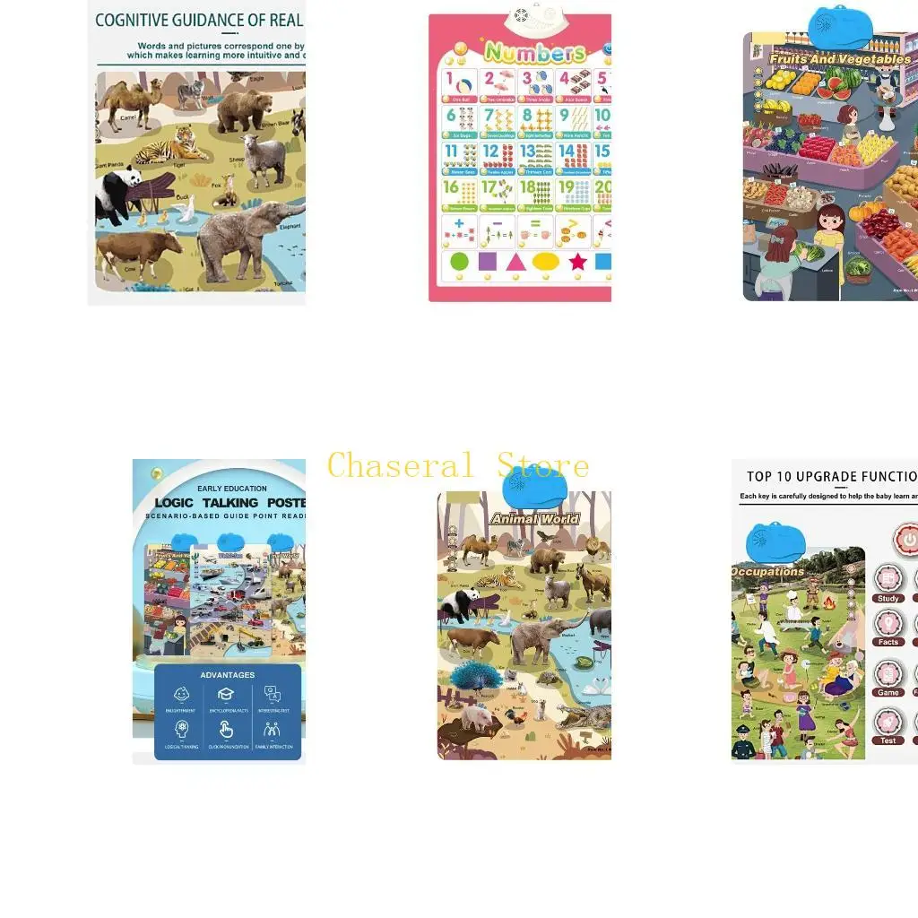 

E7CE говорящая настенная диаграмма ABC для детей, забавная развивающая игрушка для мальчиков и девочек, интерактивная настенная