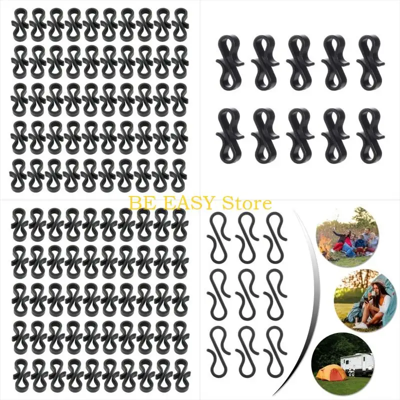 

E28F 10/50pcs Пластиковый наружный желоб крюк для повторного использования S для подвесного рождественского света
