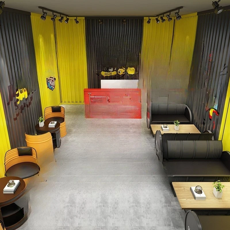 Industrial wind drum, bar booth loft retro restaurant