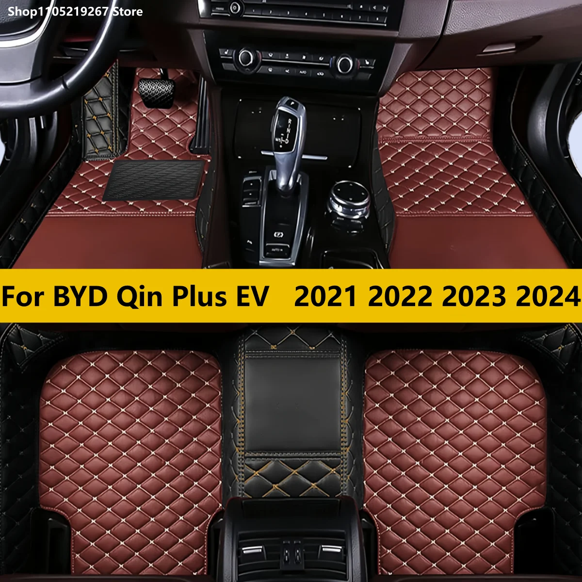 

Car Floor Mats For BYD Qin Plus EV 2021 2022 2023 2024 Carpets Leather Mat Durable Rugs Anti Dirty Pad Set