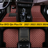 Car Floor Mats For BYD Qin Plus EV 2021 2022 2023 2024 Carpets Leather Mat Durable Rugs Anti Dirty Pad Set