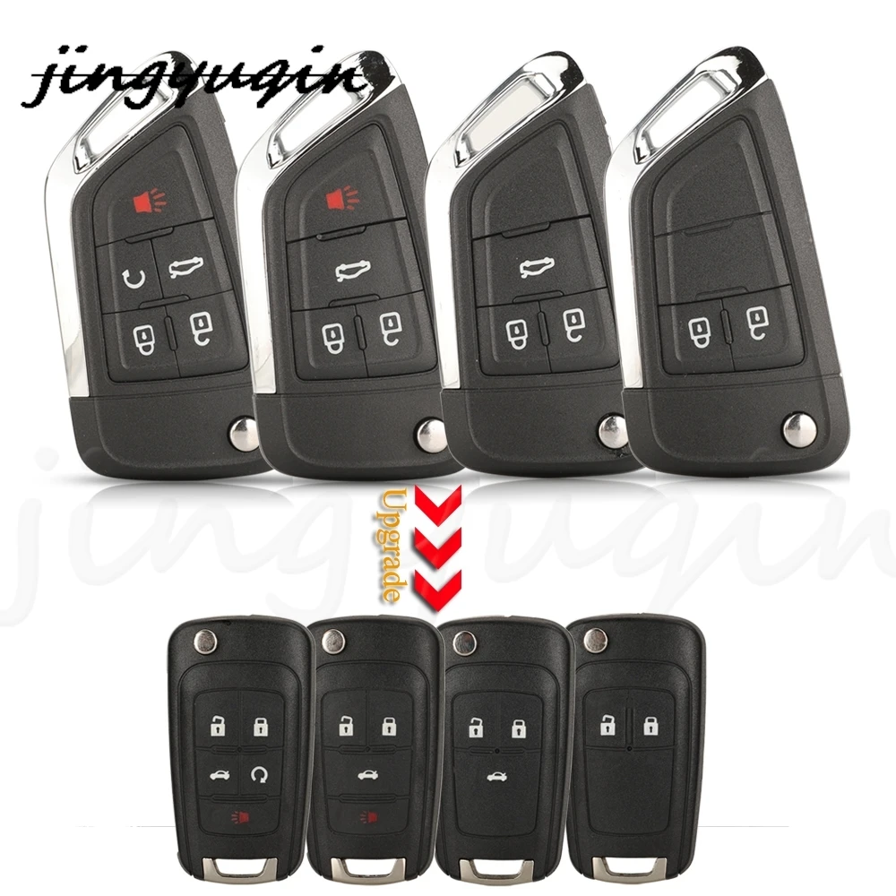 

jingyuqin 2/3/4/5 Buttons Modified Remote Flip Folding Case Key Shell Fob For Chevrolet Cruze Epica Camaro