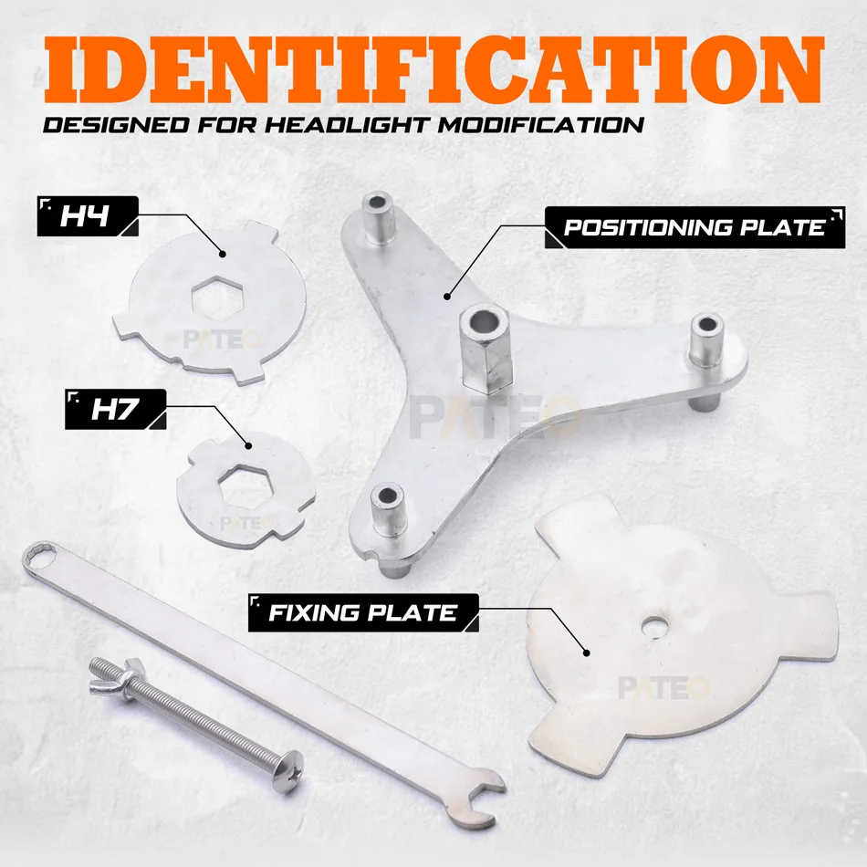 Positioning Perforation Mounting Plate H4 H7 Headlight Modification Tool Metal Bracket For Hella 3R Projector Lens Installation