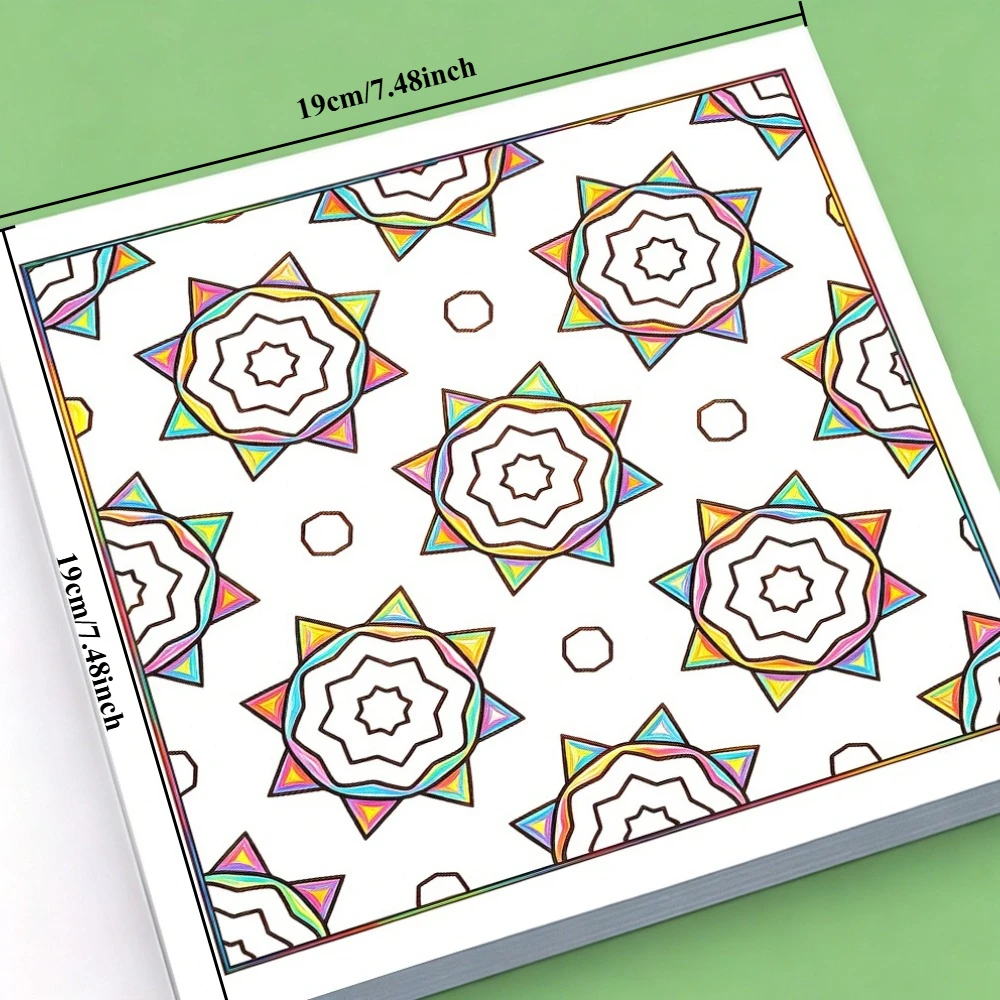 28 Pages Geometric Patterns Coloring Book Adult Stress Relief Abstract Geometric Line Drawing Relaxing Coloring Workbook