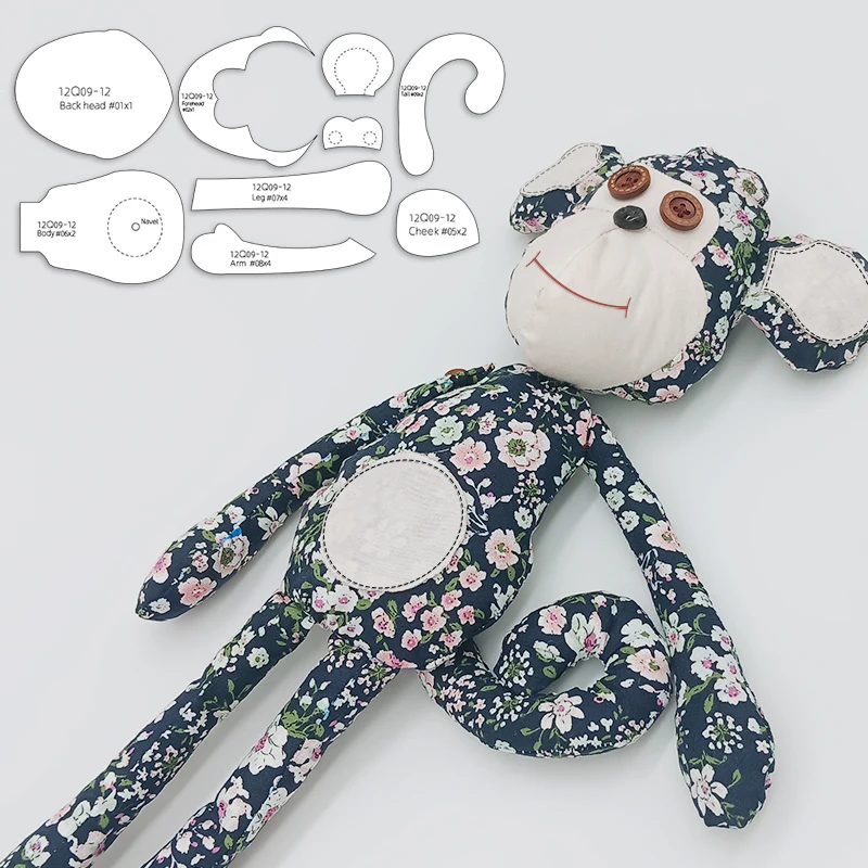 NUBECOM 9pcs Monkey Making Templates DIY Sewing Accessories Doll Quilting Acrylic Stencils Handcraft Decoration Monkey Templates