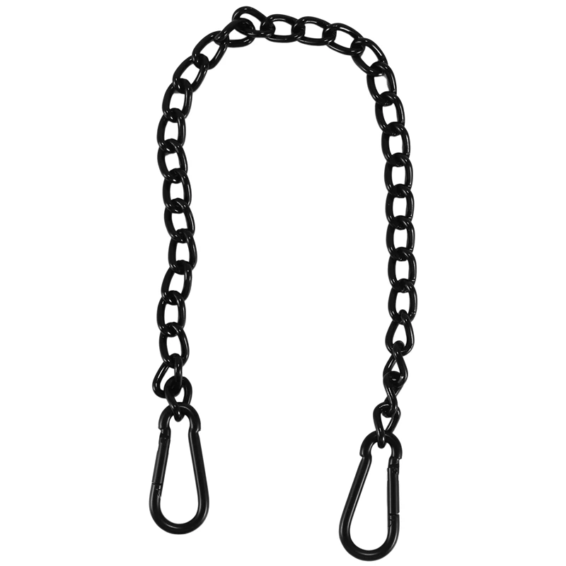 Cadena de silla colgante de acero con 2 mosquetones, Kit de cadena de hamaca de columpio de porche de alta resistencia, para columpios de hamaca (66Cm)