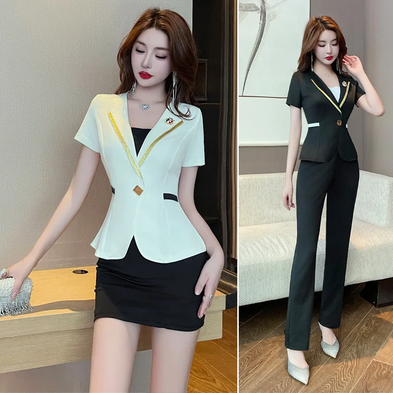 

High-End Spa Center Fem Techan Foot Bath Work orm Hotel Sle Two-Piece Set Pure Color Workwear ort Sve