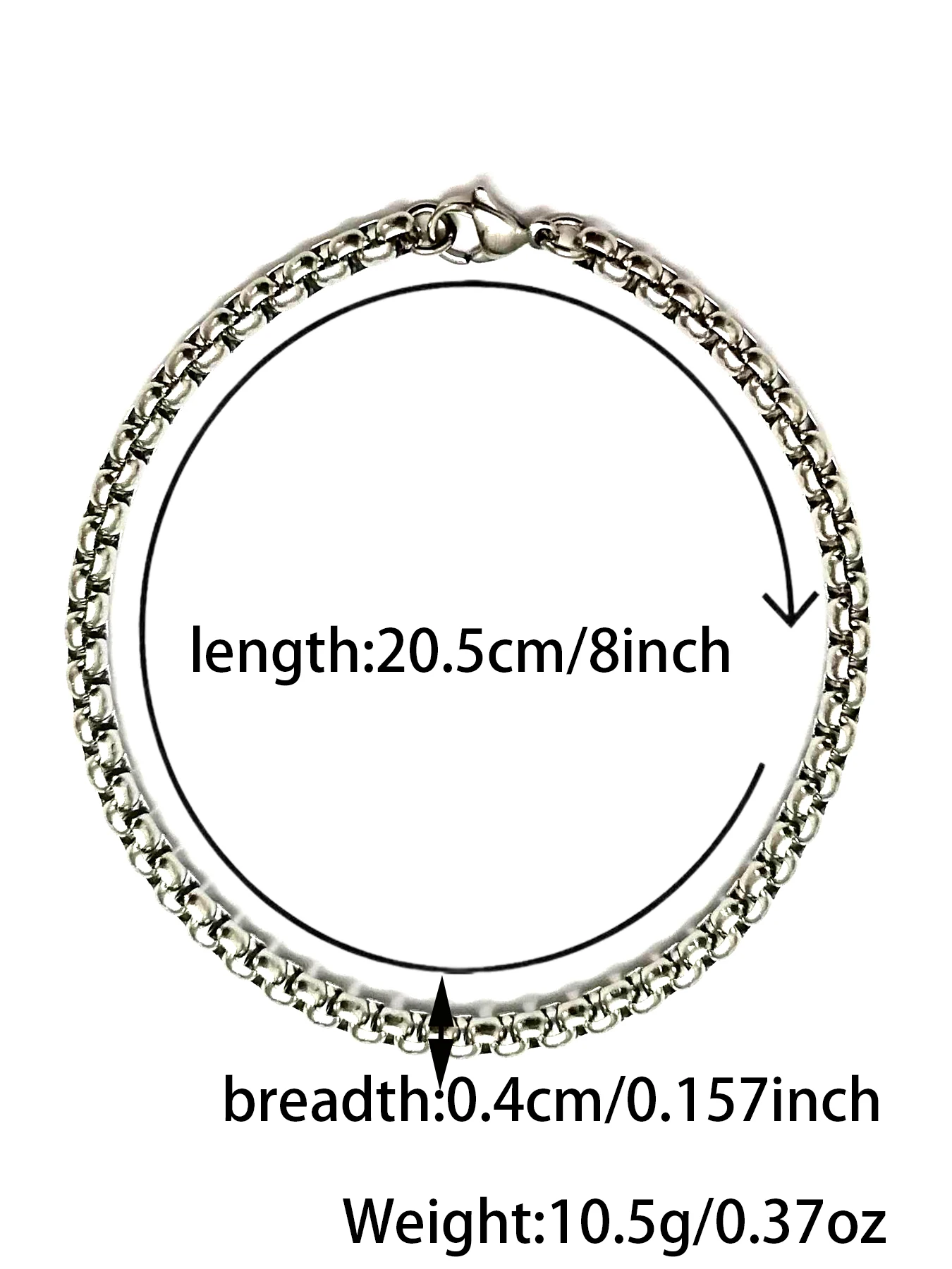 Retro Jewelry Solid Stainless Steel Bracelets 4mm Breadth POP Chain 20cm for Men Women Gifts Punk Style NO Fade Can Shower