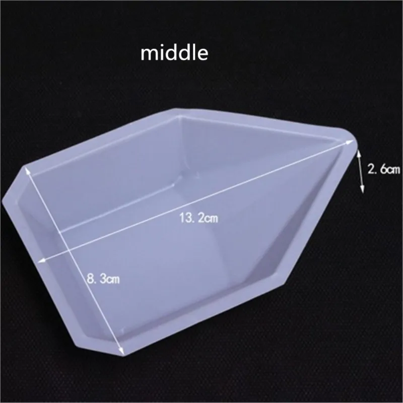 5pcs Gold Silver Diamonds Weighing Boats Pouring Funnel Dust Nuggets Square/rhombus/ship/hexagonal dish pan plastic anti-static