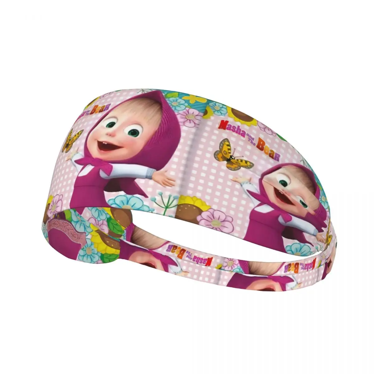 

Custom Russia Cartoon M-Masha And The B-Bears Anime TV Sports Sweatbands for Exercise Quick Drying Headband Men Women