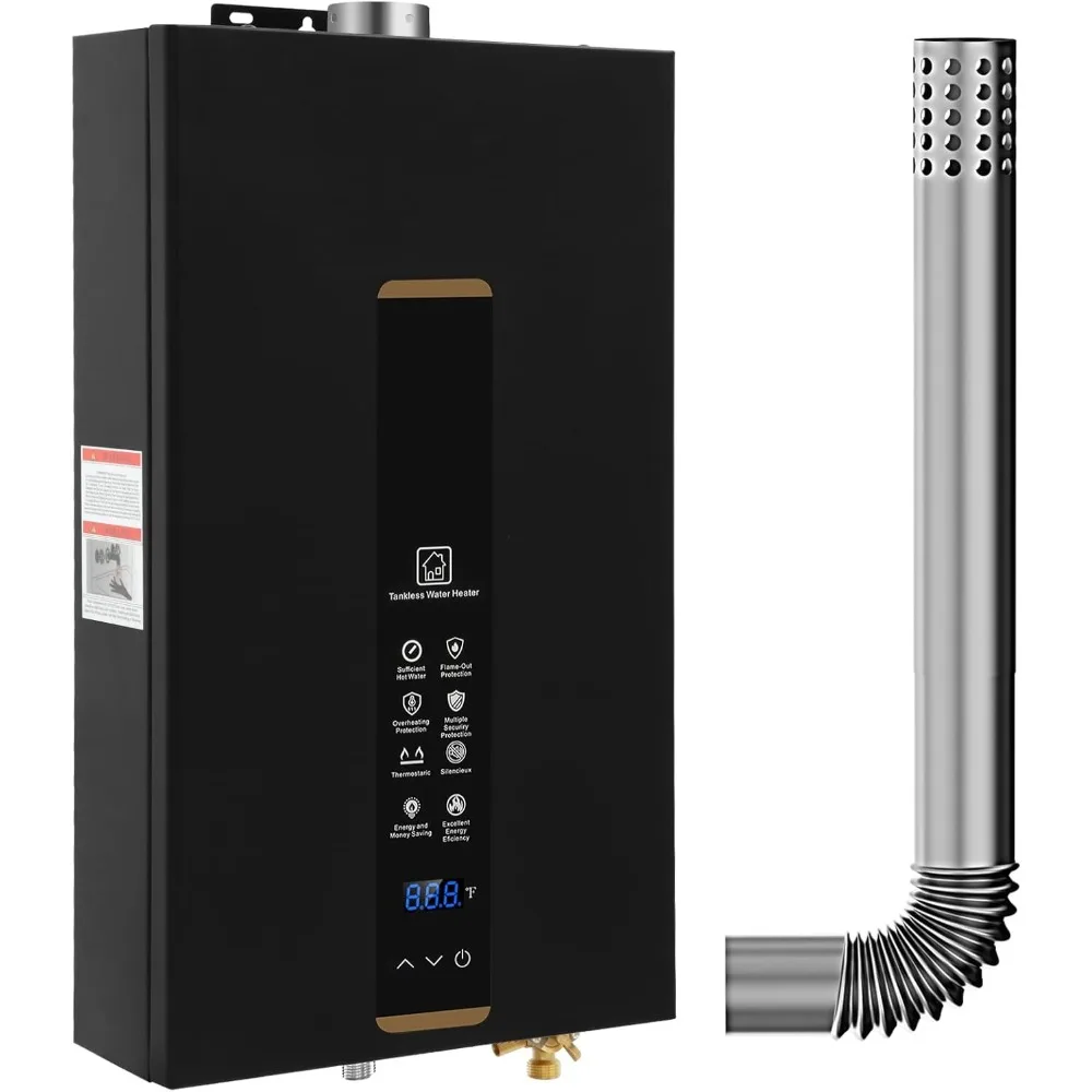 

Tankless Water Heater Natural Gas,Instant Hot Gas Water Heater,Indoor 3.18 GPM,Constant Natural Water Heater (Black)