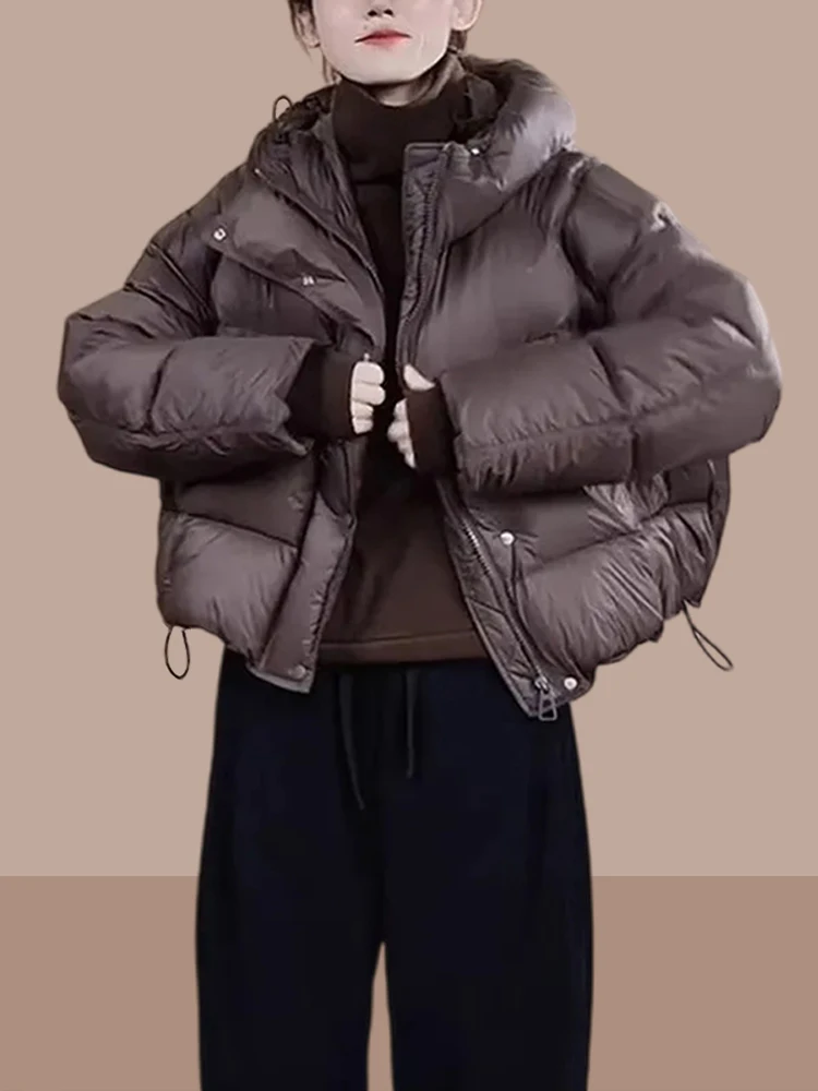 

Утепленная хлопковая куртка для женщин: повседневное универсальное зимнее пальто, теплая хлопковая одежда, верхняя одежда в корейском стиле, свободный крой