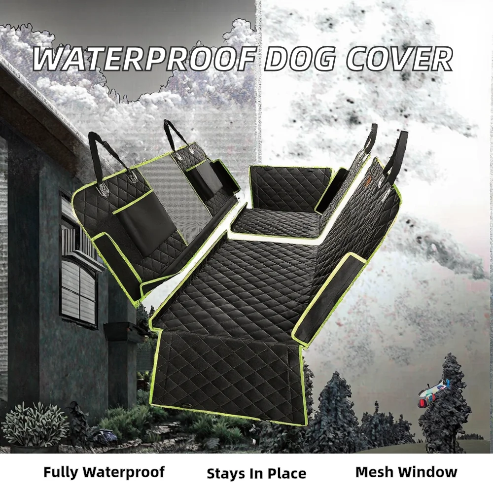 100% waterproof and non-slip 6-in-1 dog car seat cover upgraded Oxford cloth solid protective cover car rear seat window