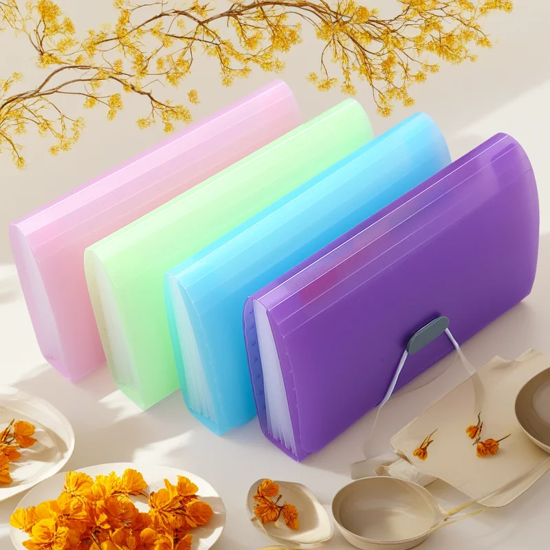 

13-grid Candy A6 Mini Organ Bag, Office Supplies, Document Storage, Bill Holder, Transparent Folder