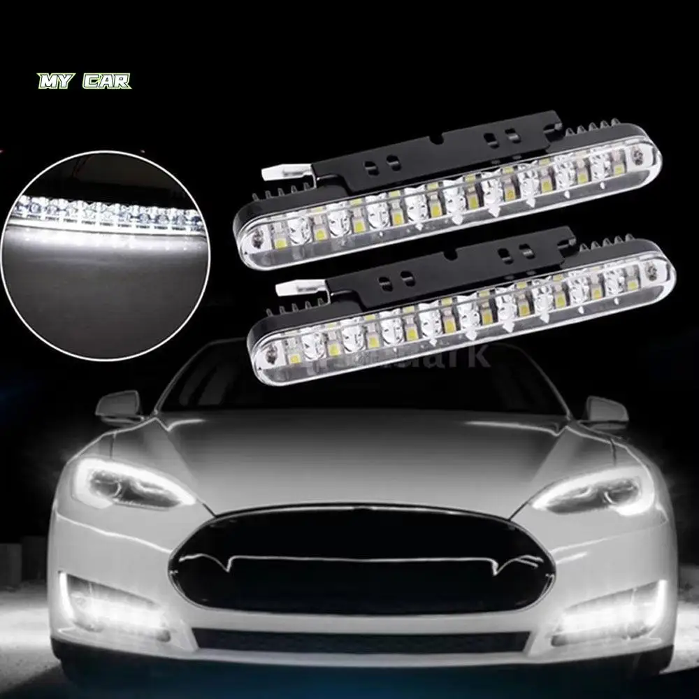 

Bad Weather 12V LED Daytime Running Light 30 LED Super Bright DRL Driving Lamp Waterproof Flexible Amber Turn Signal SUV