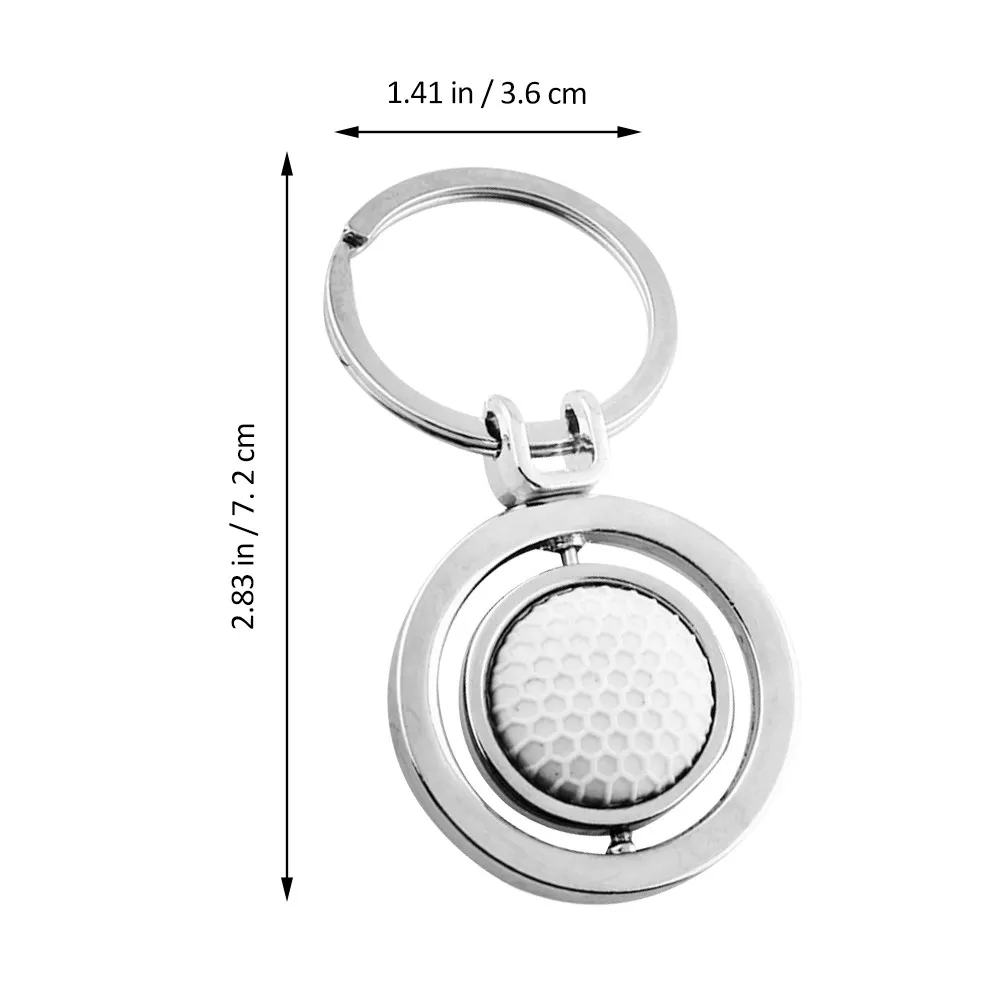 2Pcs Golf Ball Key Chains Small Rotary Balls Sports Fan Souvenir Decorative Key Ring Pendant Gift for Sports Fans