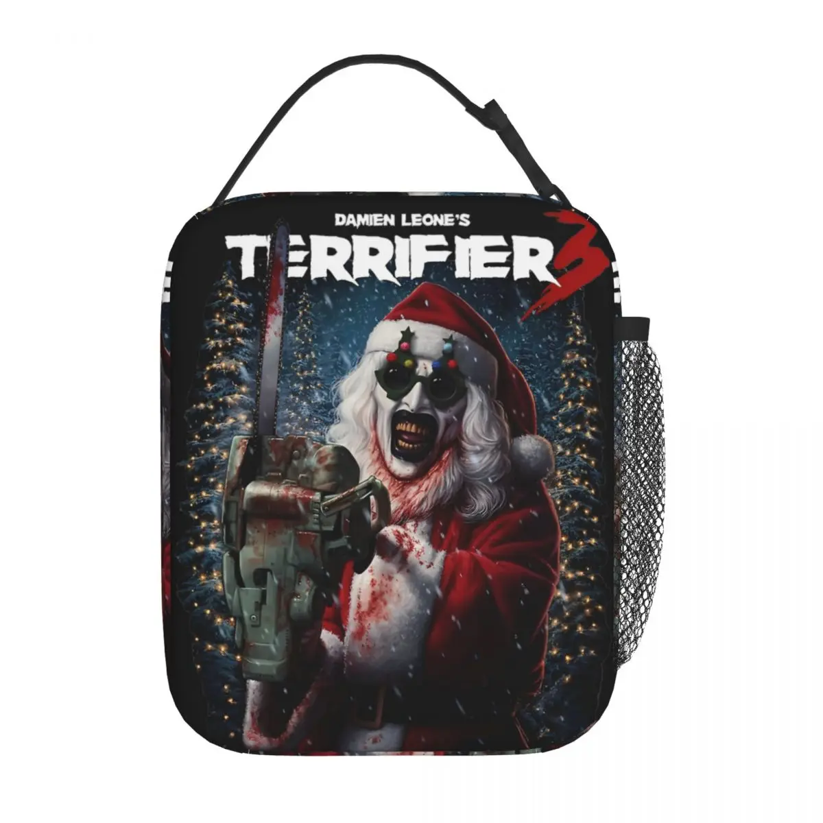 Terrifier 3 Christmas Clown Insulated Lunch Bags Thermal Bag Reusable Meal Container Large Lunch Box Tote Men Women Beach Picnic