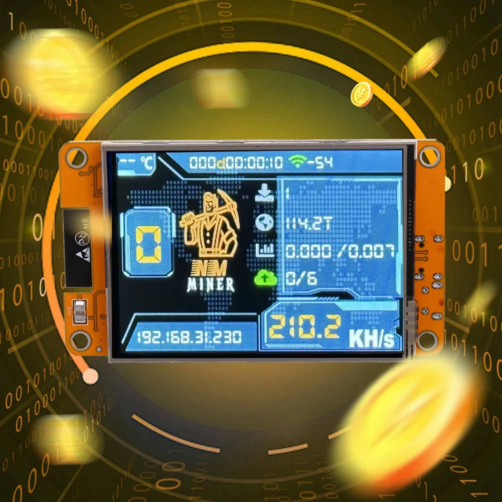 

HOT NMMiner NerdMiner 235KH/S Harshrate Bitcoin Crypto Solo Lottery Miner 2.8 Inch Smart Display Upgraded NerdMiner