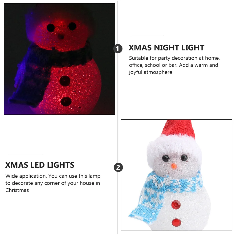 2 قطعة عيد الميلاد ثلج مضيئة ضوء الليل رائعتين LED مصباح للزينة للمنزل حفلة ثلج مصباح عيد الميلاد مضيئة اللعب