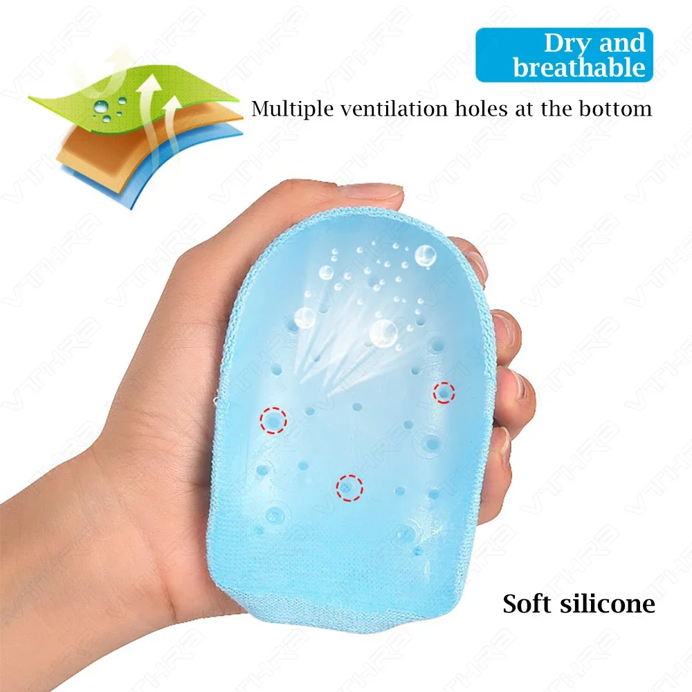 Unisex Height Increase Insoles Non-Slip Bionic Half Insoles Thickened SEBS Gel Heel Pads for Sports Leisure Daily Wear