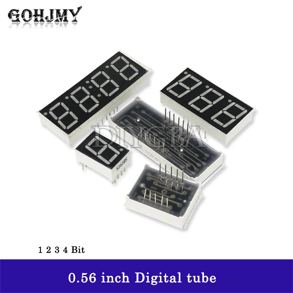 5PCS 0.56 inch Digital tube segment Common Anode AS Red 1 2 3 4 Bit time digital Tube 12 needles Red LED Display Common Cathode