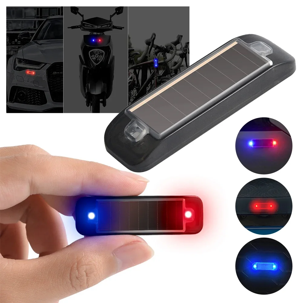 Car Mini LED Warning Light Prevent Rear-end Collision Solar Power Strobe LED Light Anti-Theft Flashing Lamp for Motorcycles