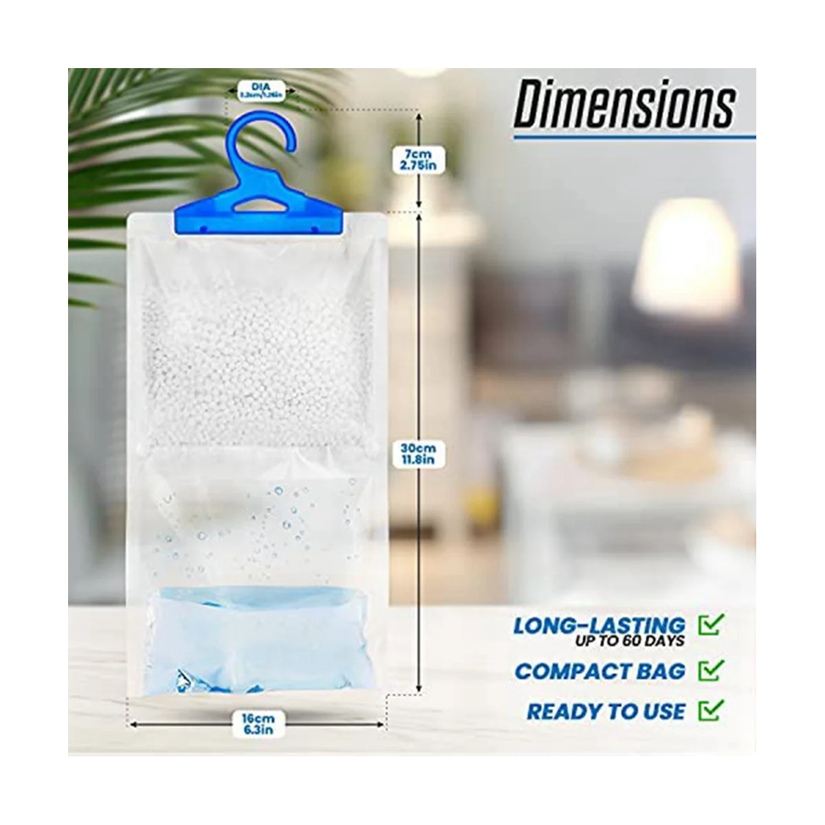 Assorbitore di umidità per guardaroba Confezione da 20 deumidificatori sospesi contro l'umidità anti-muffa