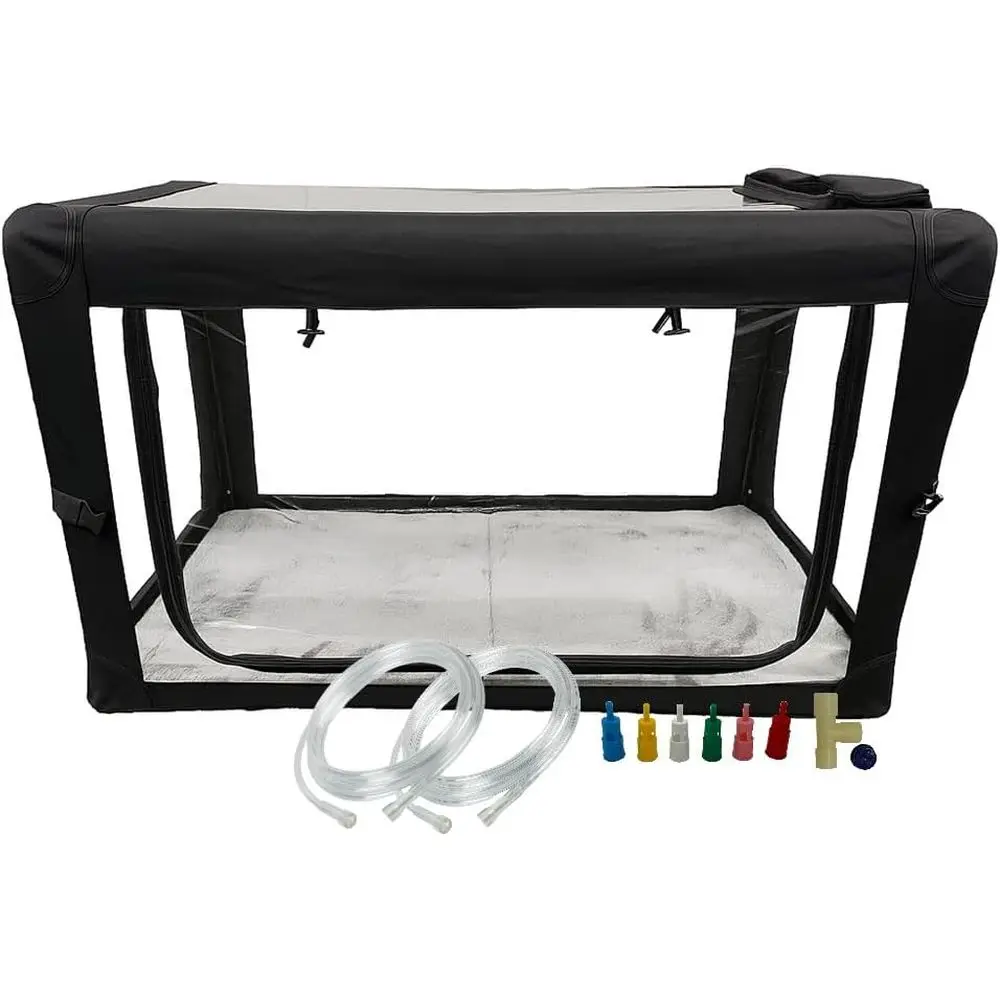 

Oxygen Therapy Cage or Pets – Veterinary Oxygen & Nebulizer Chamber or Dogs, Cats, Puppies, Sheep – Portable Oxygen Concentrator