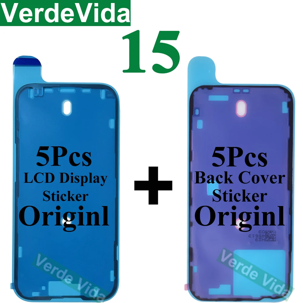 10pcs Back Cover Waterproof Seal Sticker for iPhone 15 Pro Max 16 14 Plus Back Frame Bezel Display Adhesive LCD Screen Frame