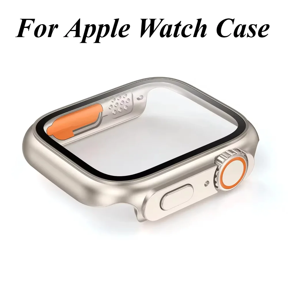 Чехол для Apple Watch 11 10 46 мм 42 мм Защитная пленка для экрана ПК + стеклянная пленка для замены Ultra Series 9 8 7 45 мм 41 мм 6 5 4 SE 44/40 мм