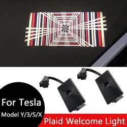 Per Tesla Model 3 Highland LED Logo Proiettore Luci pozzanghera Luce di benvenuto ultra-luminosa Laser 3D Fantasma Shadow Light Modello Y/3/S/X